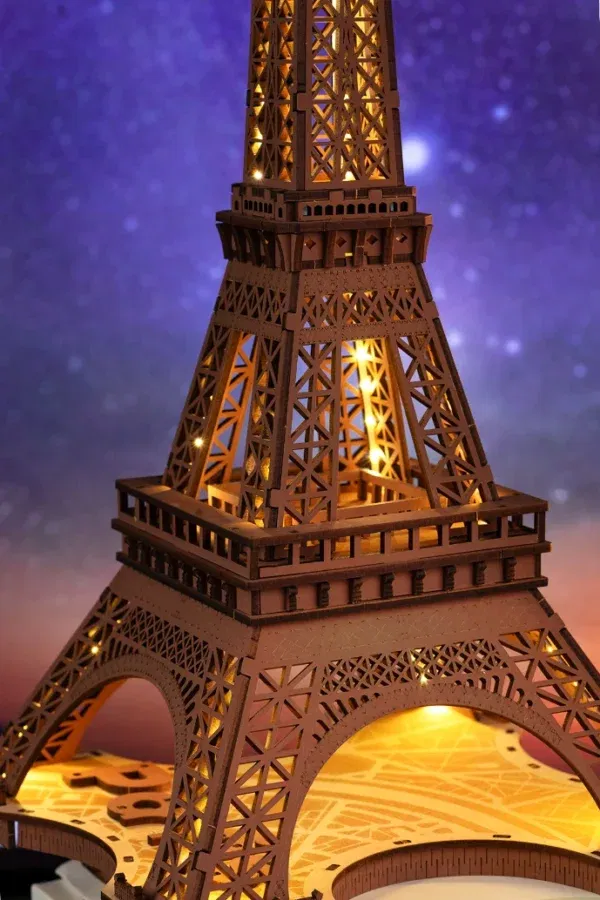 Tgl Night Of The Eiffel Tower Houten Bouwpakket D Puzzel Diy