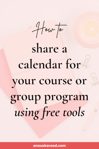 How to share a calendar for your course or group program using free tools