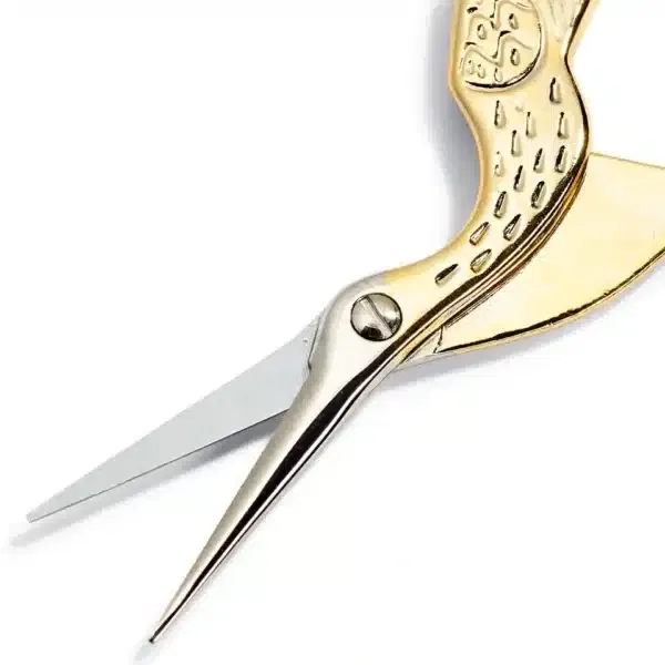 Professional Borduurschaar Ooievaar 3 1/2'' 9 cm goudkleurig - Afbeelding 2