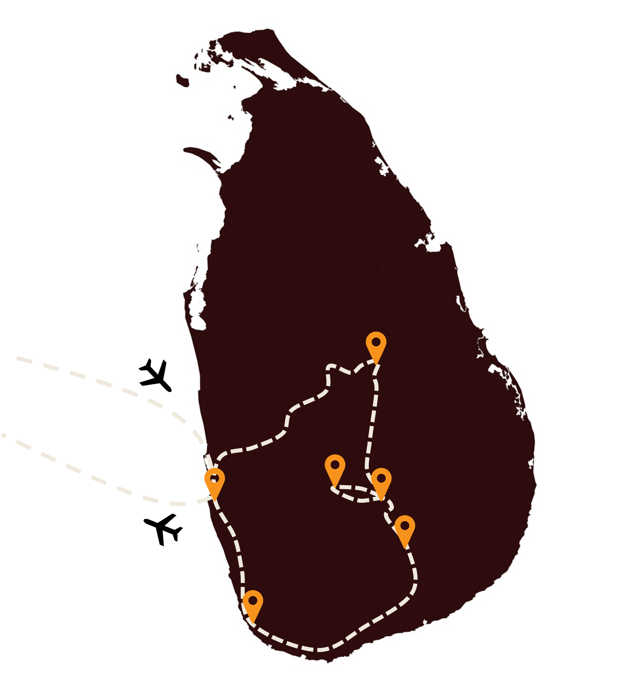 Kaart Veelzijdig Sri Lanka