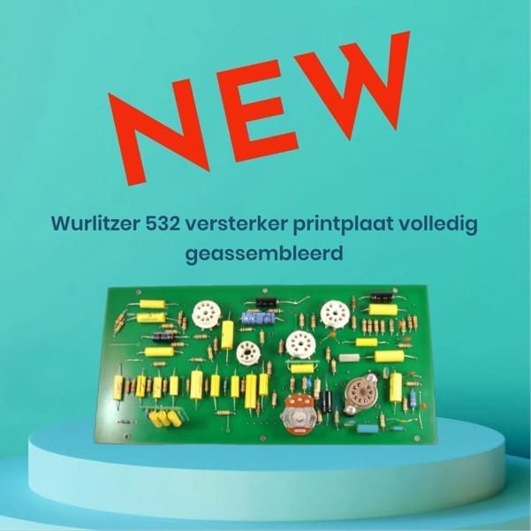Wurlitzer 532 versterker print volledig geassembleerd voor Model 1900-2204