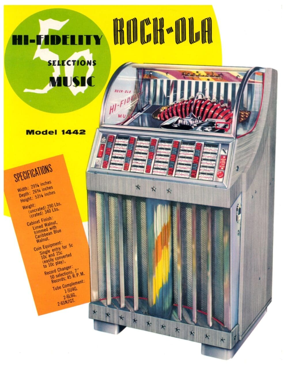 RockOla 1442 “Hifi 50” jukebox 1954 - Afbeelding 3