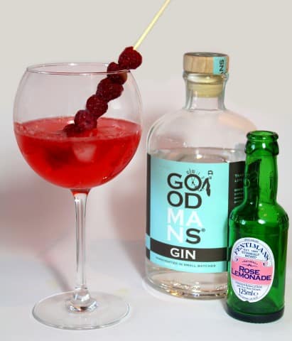 Goodmans Gin frambozen rozen cocktail