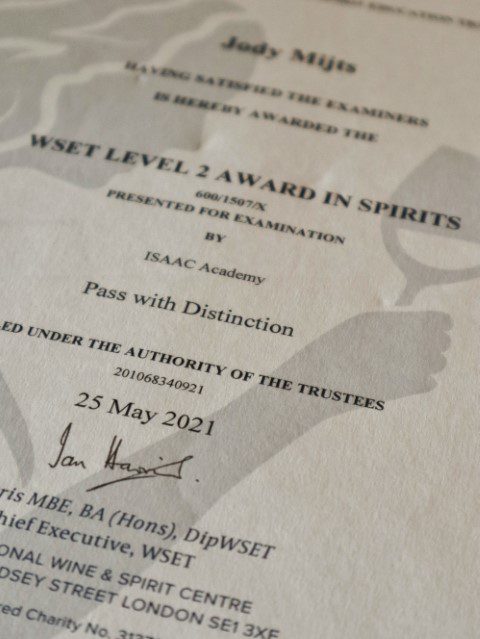 WSET Level 2 Award in Spirits doen bij de Isaac Academy