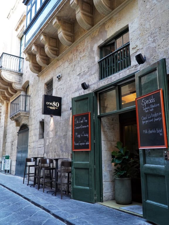 restaurant one80 St.Christopher Str. Valletta