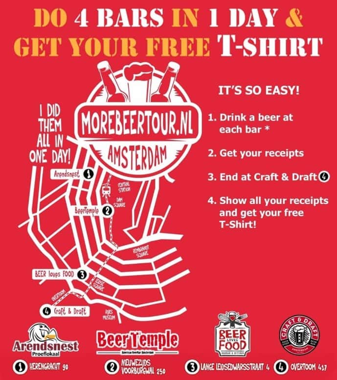 De Morebeer Tour: Bier drinken in Amsterdam én een gratis t-shirt