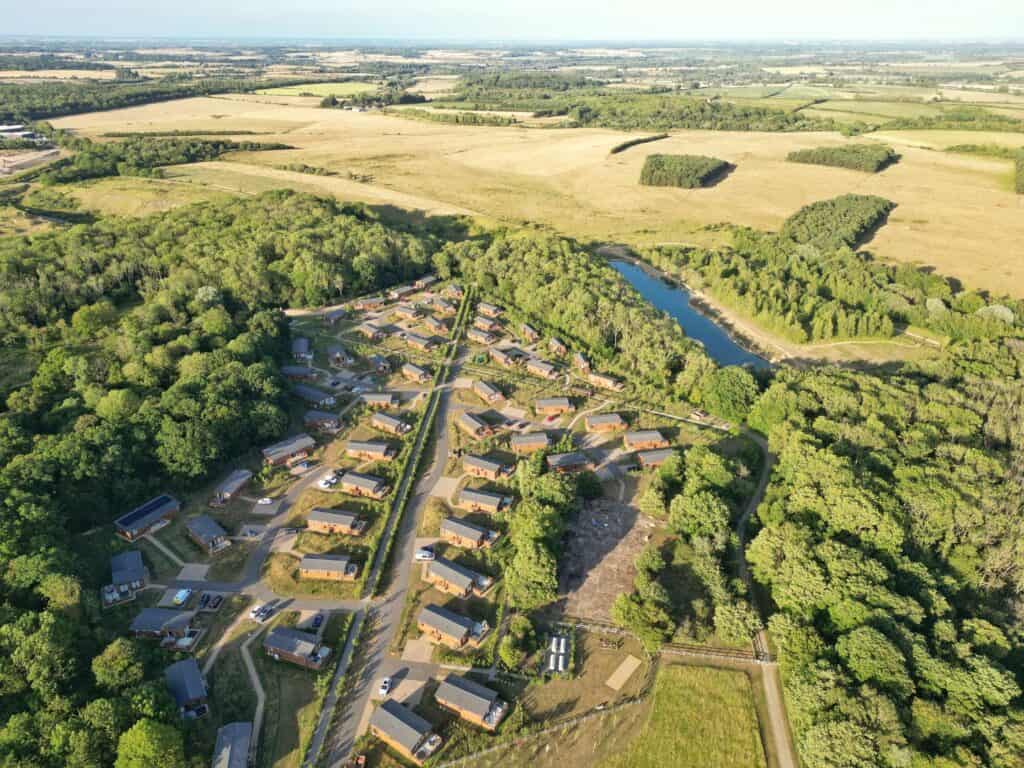 Review: Landal Rockingham Forest in Northamptonshire 1 Review Landal Rockingham Forest in Northamptonshire - drone shot