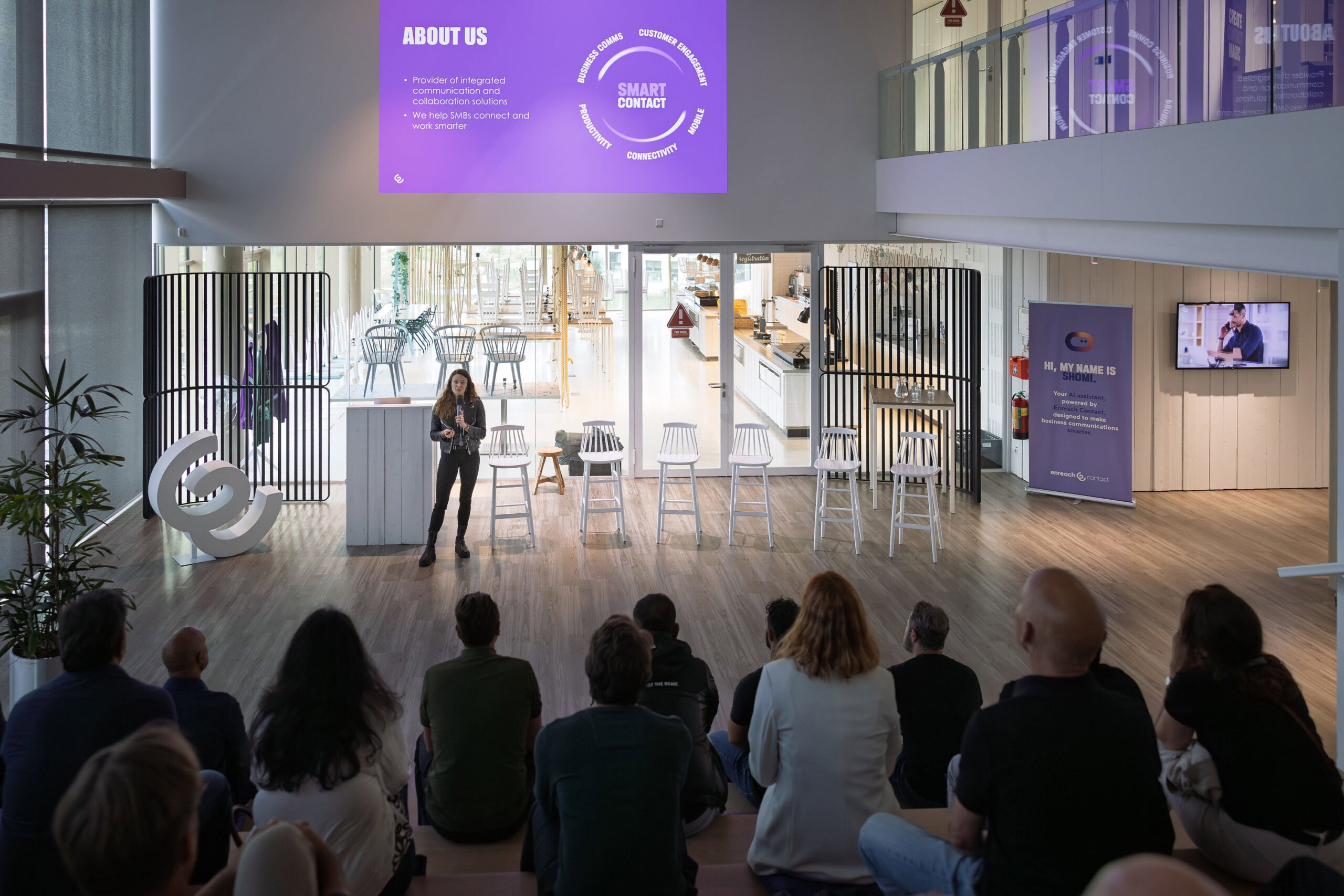 Woman presenting at conference