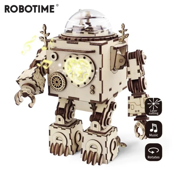 am601 1 AM601 Orpheus - Houten bouwpakket 3D Puzzel Robot Steampunk Robotime/ROKR/Rolife