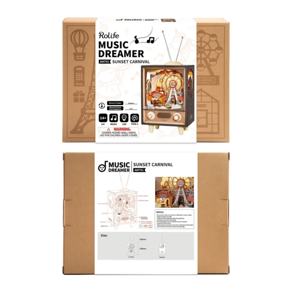amt01 pack AMT01 Sunset Carnival - Houten Bouwpakket 3D-Puzzel DIY Robotime/ROKR/Rolife