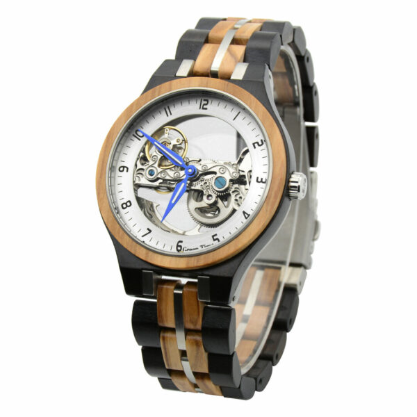 1967431644 GreenTime ZW171B houten heren horloge met een automatisch uurwerk. GreenTime wood watch