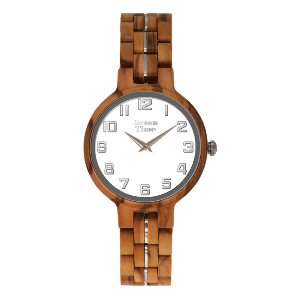 1968233553 GreenTime ZW125C houten dames horloge met natuurlijke uitstraling - GreenTime wood watch