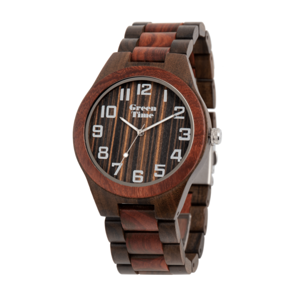 1969864101 GreenTime ZW021P Houten horloge met natuurlijke uitstraling - GreenTime wood watch
