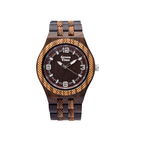 1969933284 GreenTime ZW113C Houten horloge met natuurlijke uitstraling - GreenTime wood watch