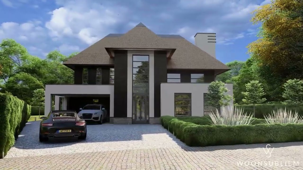Herenhuis ontwerpen op maat met dubbele garage en royale entree – WoonSubliem