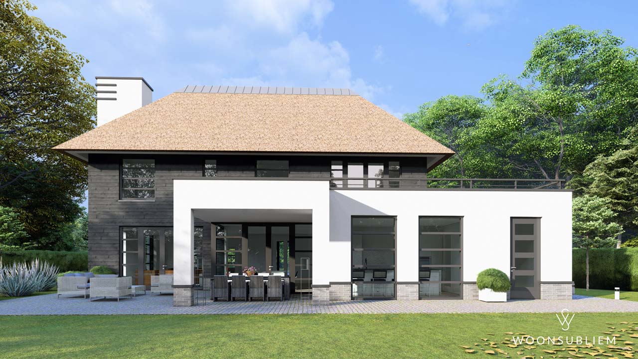 modern herenhuis 287 Doetinchem WoonSubliem (2) achtergevel 287 moderne herenhuis villa doetinchem rietgedekte kap 287